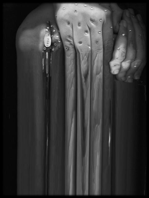 Blind Stars — hands with vertical strips of light, detail.