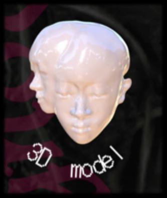 Instant-02 — 3D printed white face model.