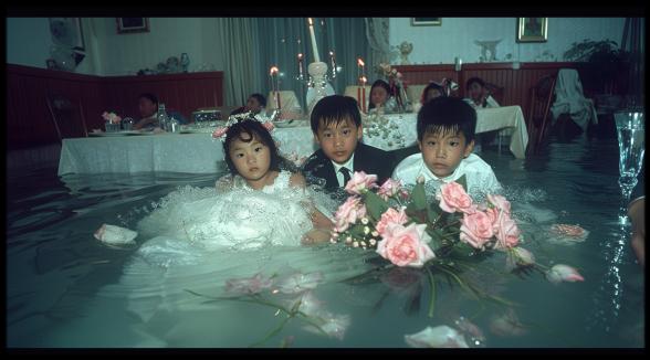 Noah's Wedding — an archival family wedding photograph, underwater.