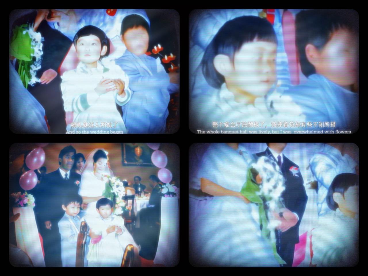 Noah's Wedding — grid of stills from the video, tinted blue.